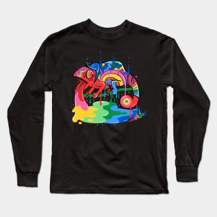 Trippy Rainbow Chameleon Long Sleeve T-Shirt